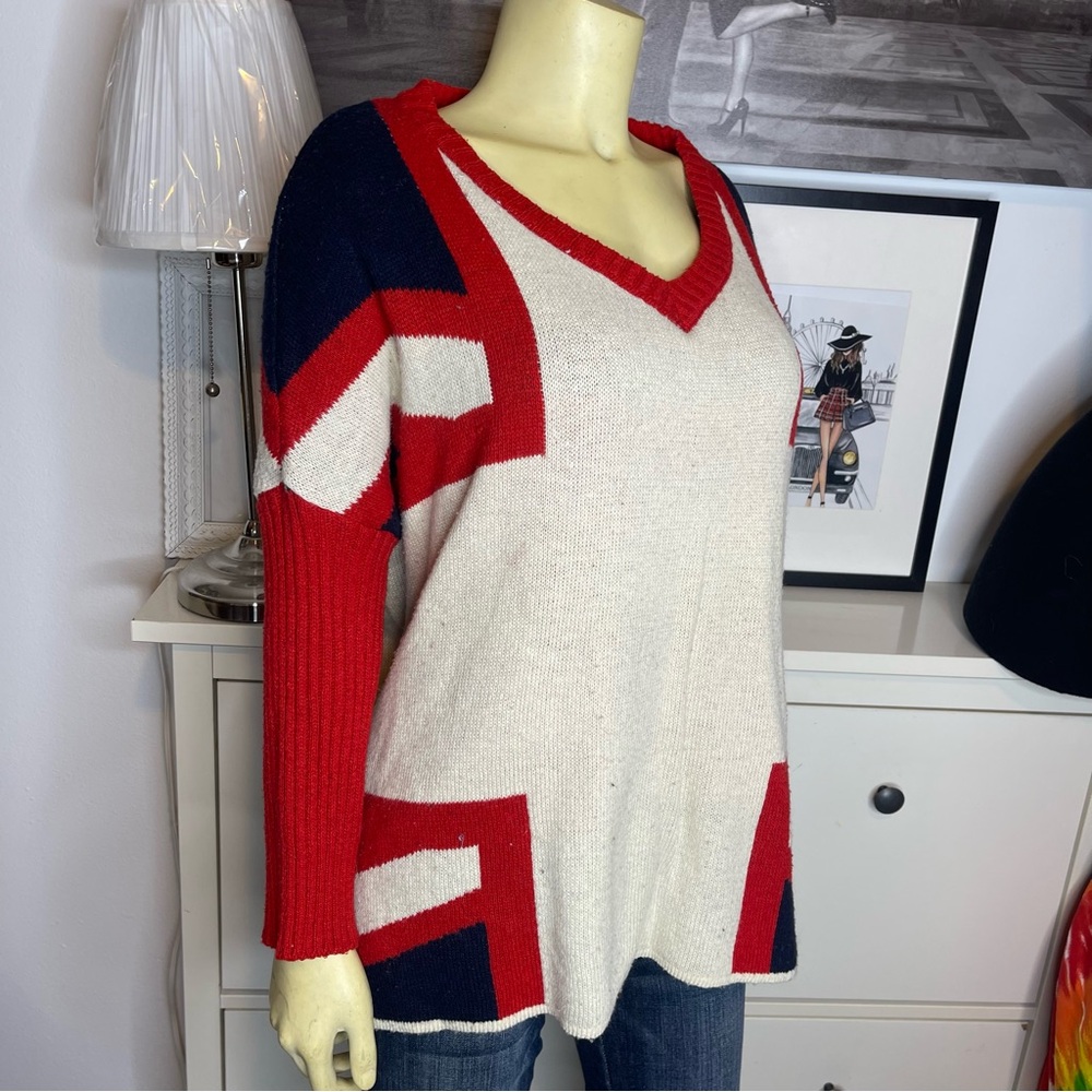 Love Spray Oversized V- Neck Pullover Sweater
